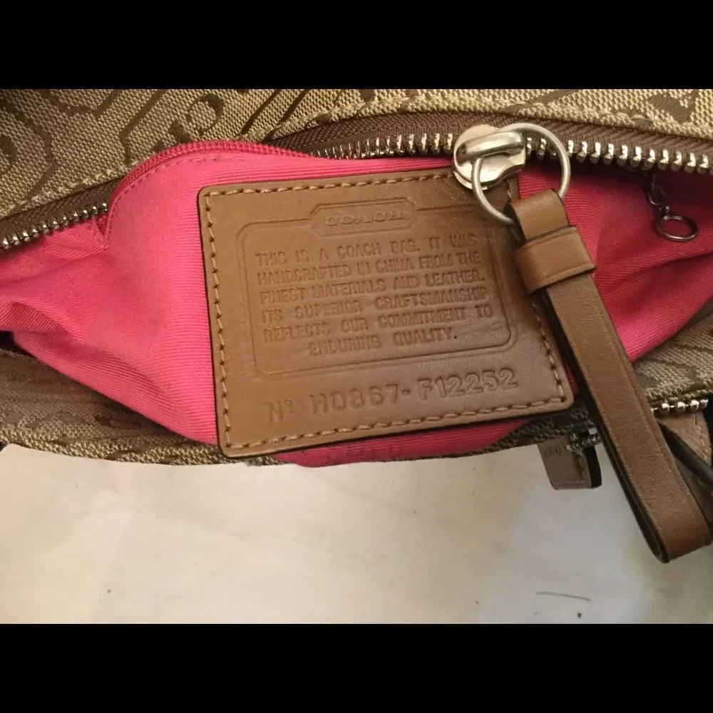 Coach Signature Stripe Handbag Tote Bag F12252 - Picture 7 of 10